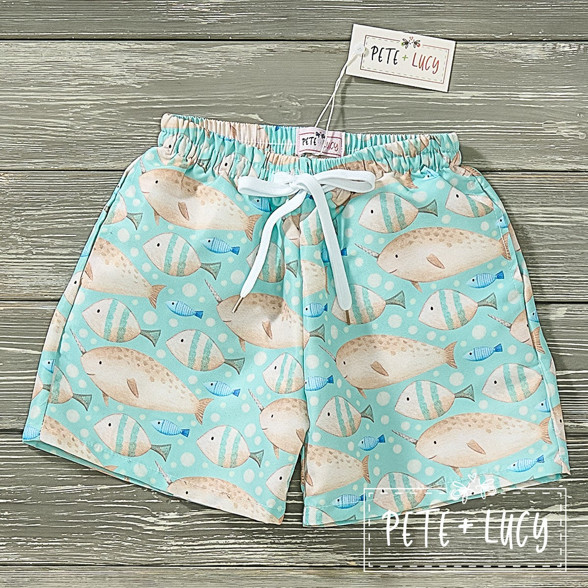 Flippin with Fishes Swim Trunks