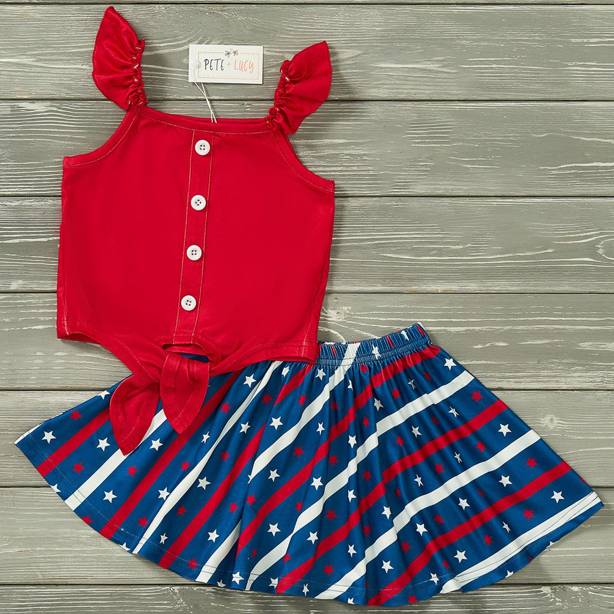 Stars and Stripes 2 Piece Skirt Set