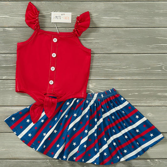 Stars and Stripes 2 Piece Skirt Set