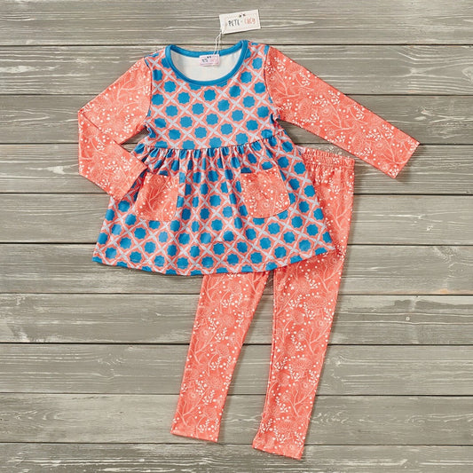 Teal and Orange Medley 2 Piece Set