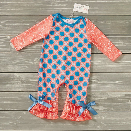 Teal and Orange Medley Romper