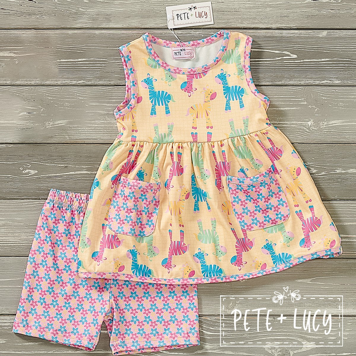 Zippin Zebra 2 Piece Shorts Set