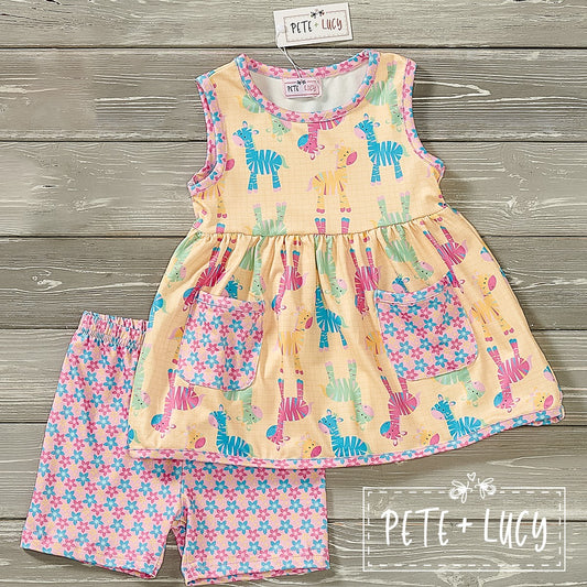 Zippin Zebra 2 Piece Shorts Set